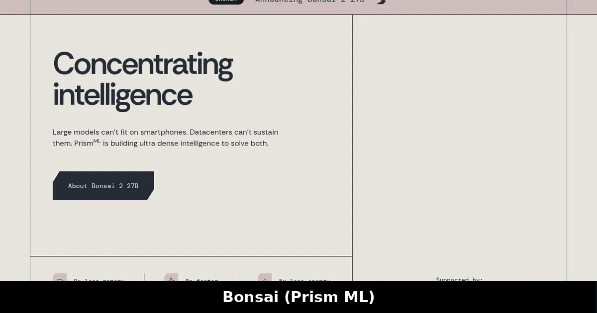 Screenshots of Bonsai (Prism ML)